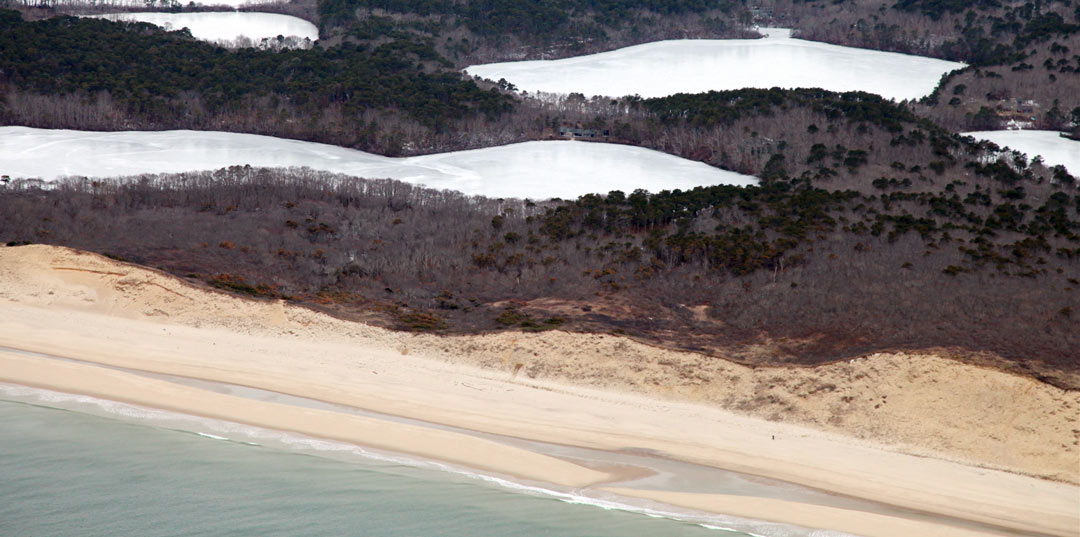 Frozen ponds along Cape Cod National Seashore