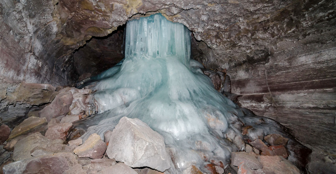 Lava beds national monument inside of a frozen cave