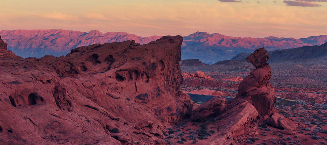 Panoramic view of Valley of Fire in Nevada